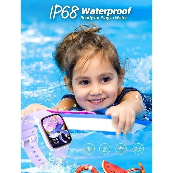 Kids Smart Watch ip68 Waterproof Fitness Tracker Watch Gift  For Teens- Purple - Picture 4 of 16